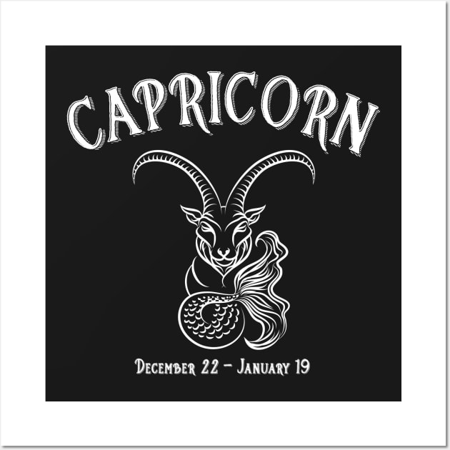 Capricorn Zodiac Sign Wall Art by letnothingstopyou